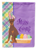 Red and Tan Doberman Pinscher Easter Garden Flag Mailbox Decorative Yard Banner Outside Patio Artwork for Flower Beds, Garden Size, Multicolor