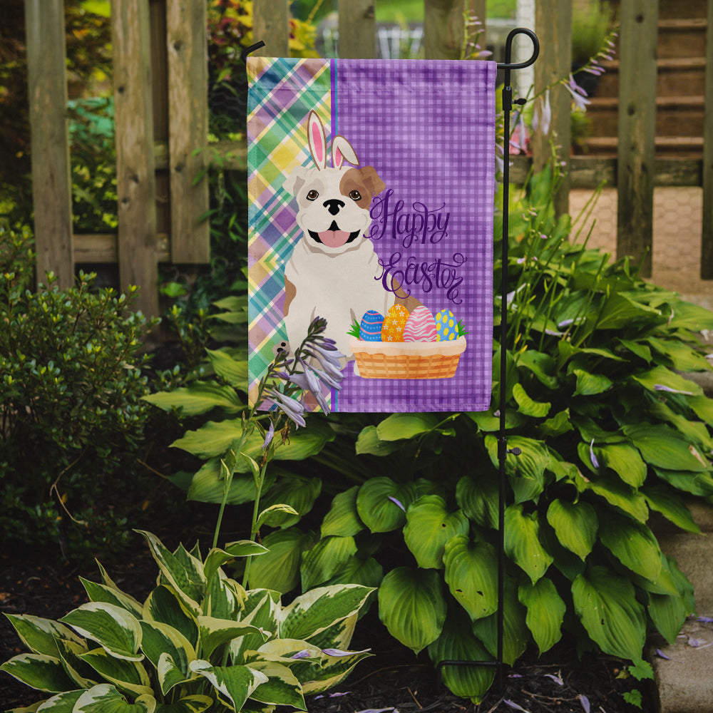 Piebald English Bulldog Easter Garden Flag Mailbox Decorative Yard Banner Outside Patio Artwork for Flower Beds, Garden Size, Multicolor