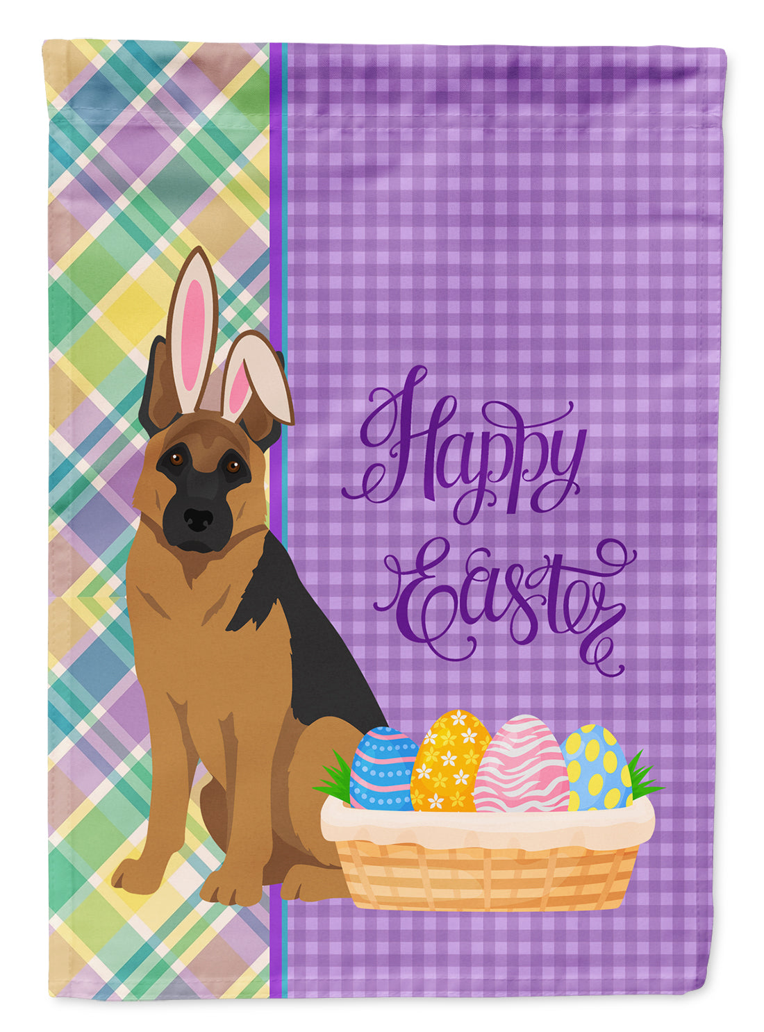 Black and Tan German Shepherd Easter Garden Flag Mailbox Decorative Yard Banner Outside Patio Artwork for Flower Beds, Garden Size, Multicolor