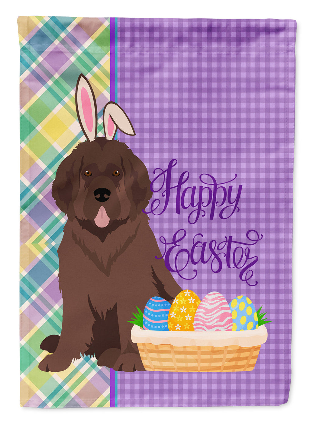 Brown Newfoundland Easter Garden Flag Mailbox Decorative Yard Banner Outside Patio Artwork for Flower Beds, Garden Size, Multicolor