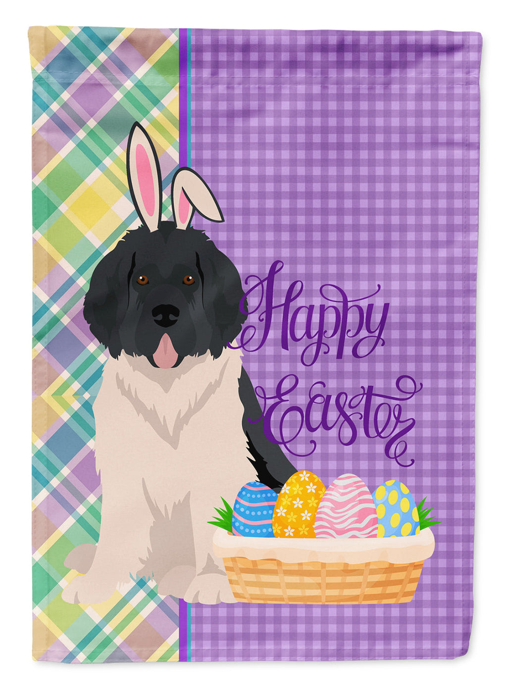 Landseer Newfoundland Easter Garden Flag Mailbox Decorative Yard Banner Outside Patio Artwork for Flower Beds, Garden Size, Multicolor