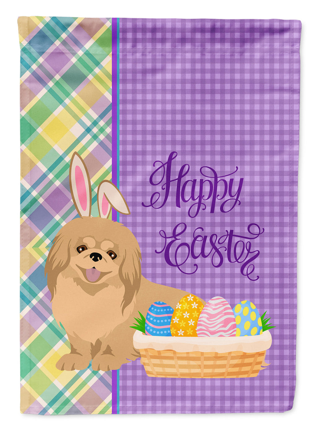 Gold Pekingese Easter Garden Flag Mailbox Decorative Yard Banner Outside Patio Artwork for Flower Beds, Garden Size, Multicolor