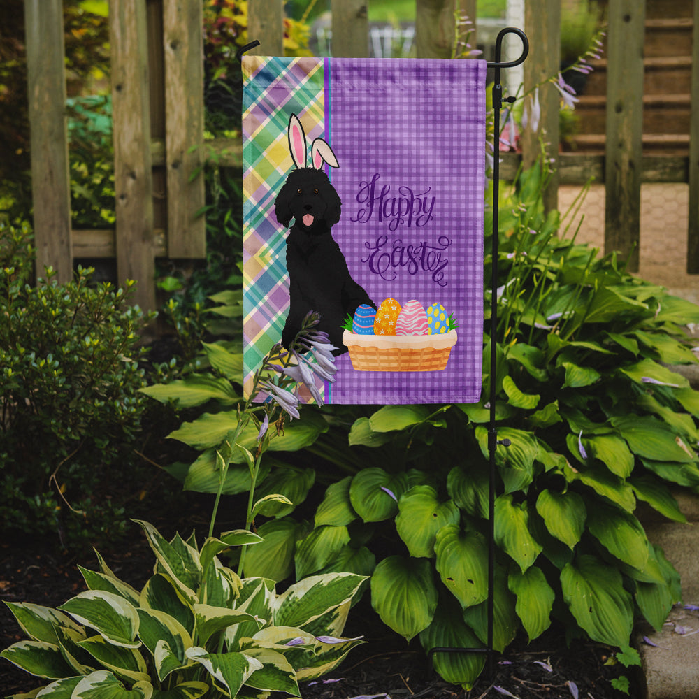 Standard Black Poodle Easter Garden Flag Mailbox Decorative Yard Banner Outside Patio Artwork for Flower Beds, Garden Size, Multicolor