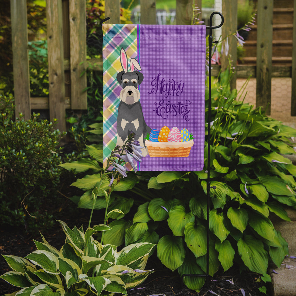 Salt Pepper Natural Ears Schnauzer Easter Garden Flag Mailbox Decorative Yard Banner Outside Patio Artwork for Flower Beds, Garden Size, Multicolor