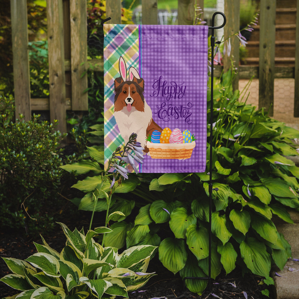 Sable Sheltie Easter Garden Flag Mailbox Decorative Yard Banner Outside Patio Artwork for Flower Beds, Garden Size, Multicolor