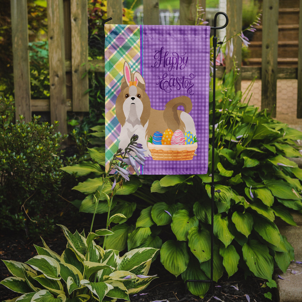 Gold and White Shih Tzu Easter Garden Flag Mailbox Decorative Yard Banner Outside Patio Artwork for Flower Beds, Garden Size, Multicolor