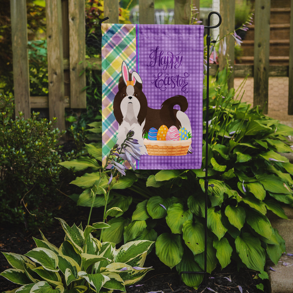 Liver and White Shih Tzu Easter Garden Flag Mailbox Decorative Yard Banner Outside Patio Artwork for Flower Beds, Garden Size, Multicolor