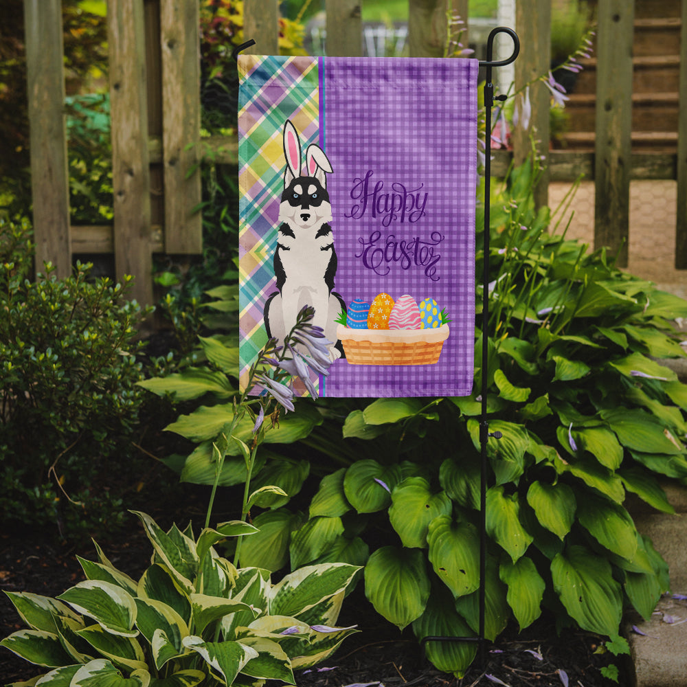 Black Siberian Husky Easter Garden Flag Mailbox Decorative Yard Banner Outside Patio Artwork for Flower Beds, Garden Size, Multicolor