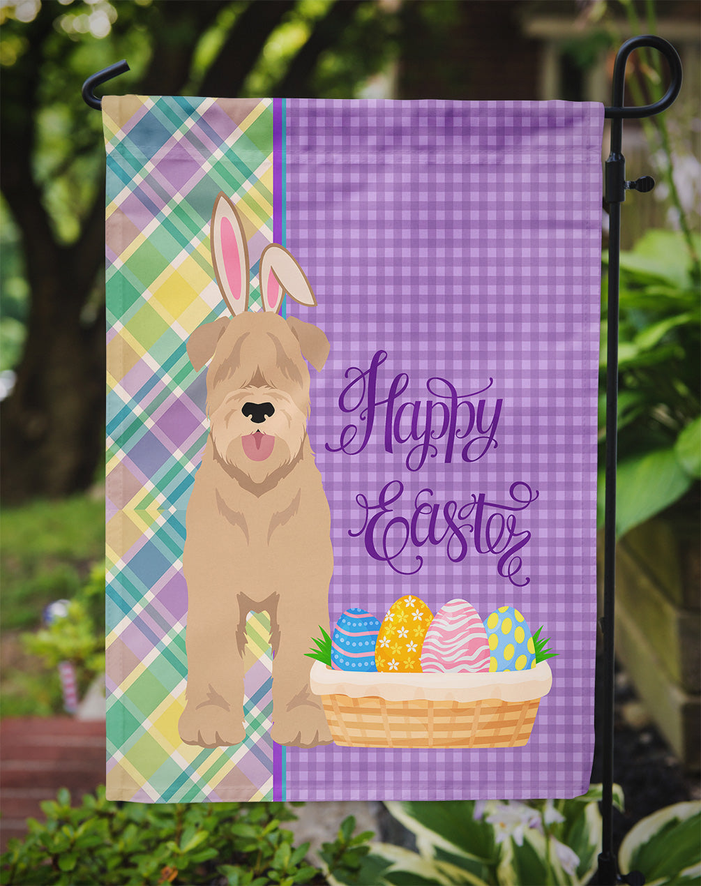 Red Wheaten Terrier Easter Garden Flag Mailbox Decorative Yard Banner Outside Patio Artwork for Flower Beds, Garden Size, Multicolor