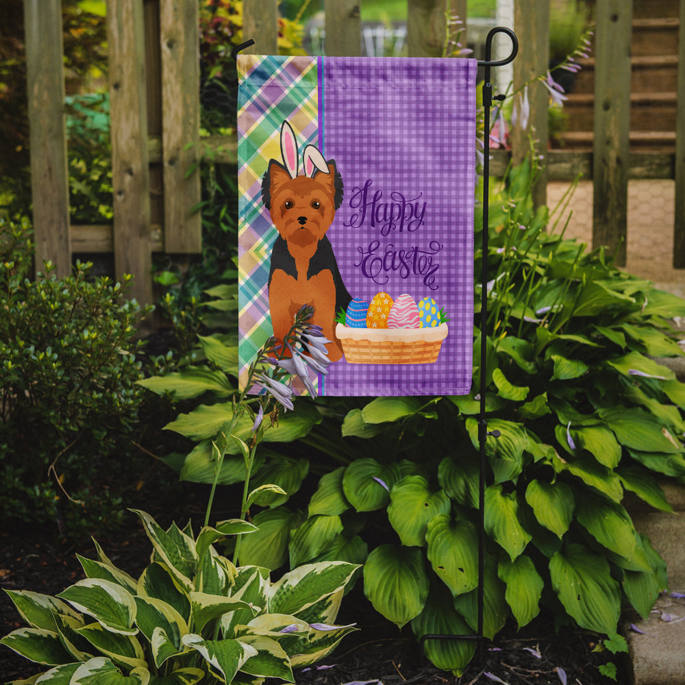 Black and Tan Puppy Cut Yorkshire Terrier Easter Garden Flag Mailbox Decorative Yard Banner Outside Patio Artwork for Flower Beds, Garden Size, Multicolor