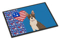 Brindle Boston Terrier USA American Doormat Indoor Outdoor 24H X 36W Front Door Mat Rugs for Entryway, Non Slip Washable Low Pile,
