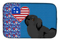 Black Pekingese USA American Dish Drying Mat Absorbent Dish Drying Mat Pad for Kitchen Counter Dish Drainer Mat for Countertop, 14 x 21", Multicolor