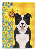 Summer Sunflowers Black and White Border Collie Garden Flag Mailbox Decorative Yard Banner Outside Patio Artwork for Flower Beds, Garden Size, Multicolor