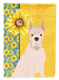 Summer Sunflowers White Boxer Garden Flag Mailbox Decorative Yard Banner Outside Patio Artwork for Flower Beds, Garden Size, Multicolor