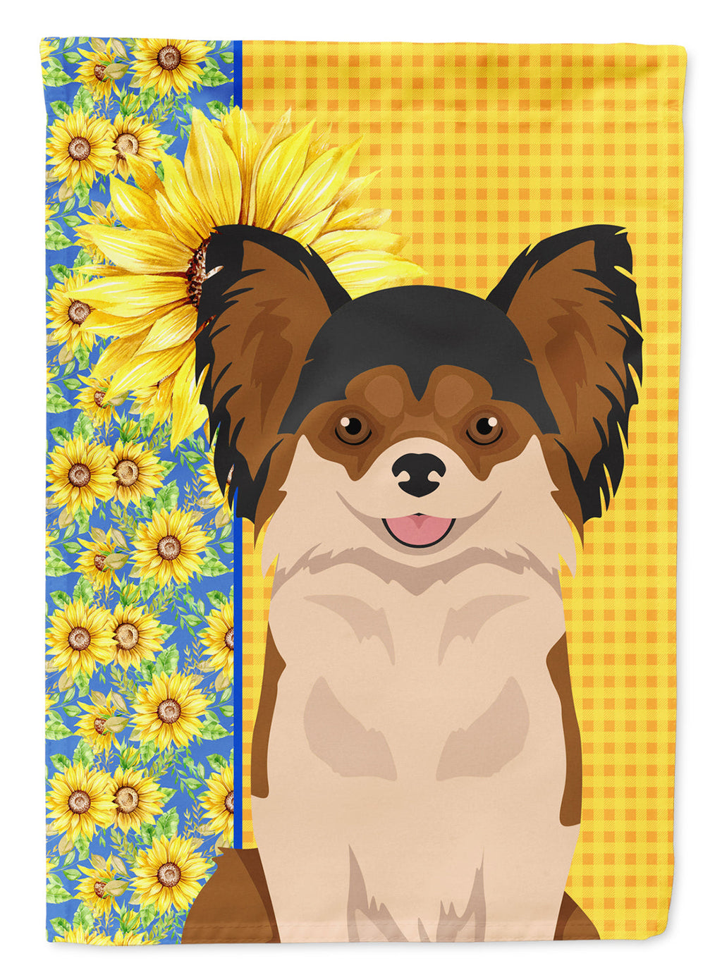 Summer Sunflowers Longhaired Black and Red Chihuahua Garden Flag Mailbox Decorative Yard Banner Outside Patio Artwork for Flower Beds, Garden Size, Multicolor