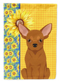 Summer Sunflowers Red Chihuahua Garden Flag Mailbox Decorative Yard Banner Outside Patio Artwork for Flower Beds, Garden Size, Multicolor