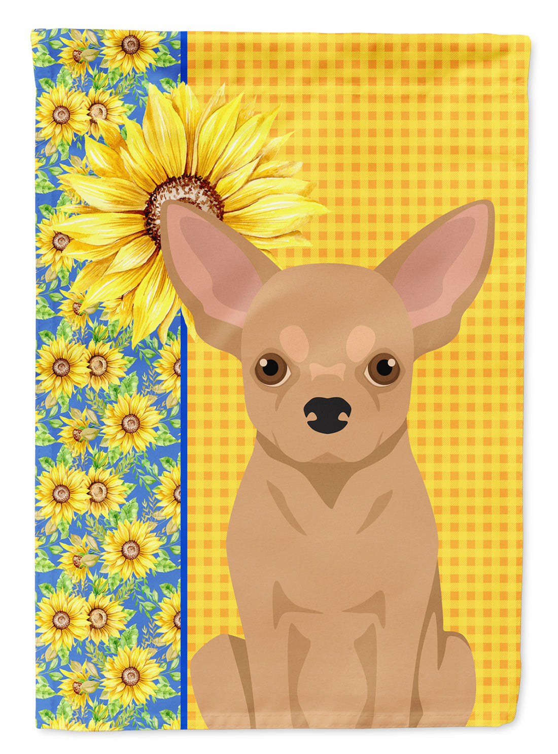 Summer Sunflowers Gold Chihuahua Garden Flag Mailbox Decorative Yard Banner Outside Patio Artwork for Flower Beds, Garden Size, Multicolor
