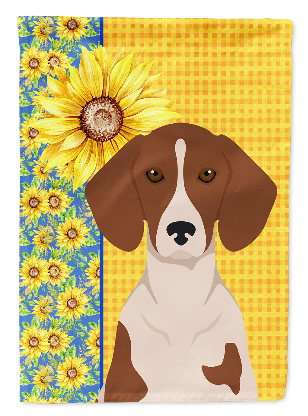 Summer Sunflowers Red Piebald Dachshund Garden Flag Mailbox Decorative Yard Banner Outside Patio Artwork for Flower Beds, Garden Size, Multicolor