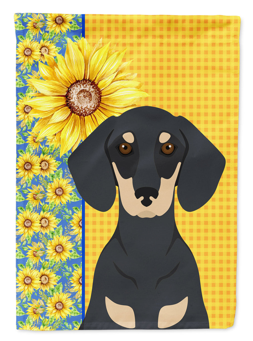 Summer Sunflowers Black and Cream Dachshund Garden Flag Mailbox Decorative Yard Banner Outside Patio Artwork for Flower Beds, Garden Size, Multicolor