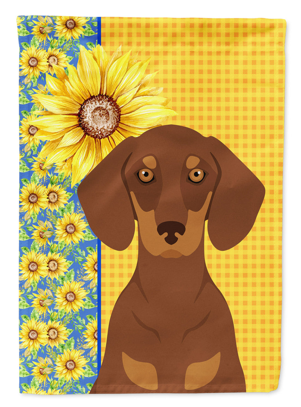 Summer Sunflowers Chocolate and Tan Dachshund Garden Flag Mailbox Decorative Yard Banner Outside Patio Artwork for Flower Beds, Garden Size, Multicolor