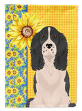 Summer Sunflowers Black English Springer Spaniel Garden Flag Mailbox Decorative Yard Banner Outside Patio Artwork for Flower Beds, Garden Size, Multicolor