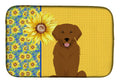 Summer Sunflowers Mahogany Golden Retriever Dish Drying Mat Absorbent Dish Drying Mat Pad for Kitchen Counter Dish Drainer Mat for Countertop, 14 x 21", Multicolor