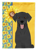 Summer Sunflowers Black Labrador Retriever Garden Flag Mailbox Decorative Yard Banner Outside Patio Artwork for Flower Beds, Garden Size, Multicolor
