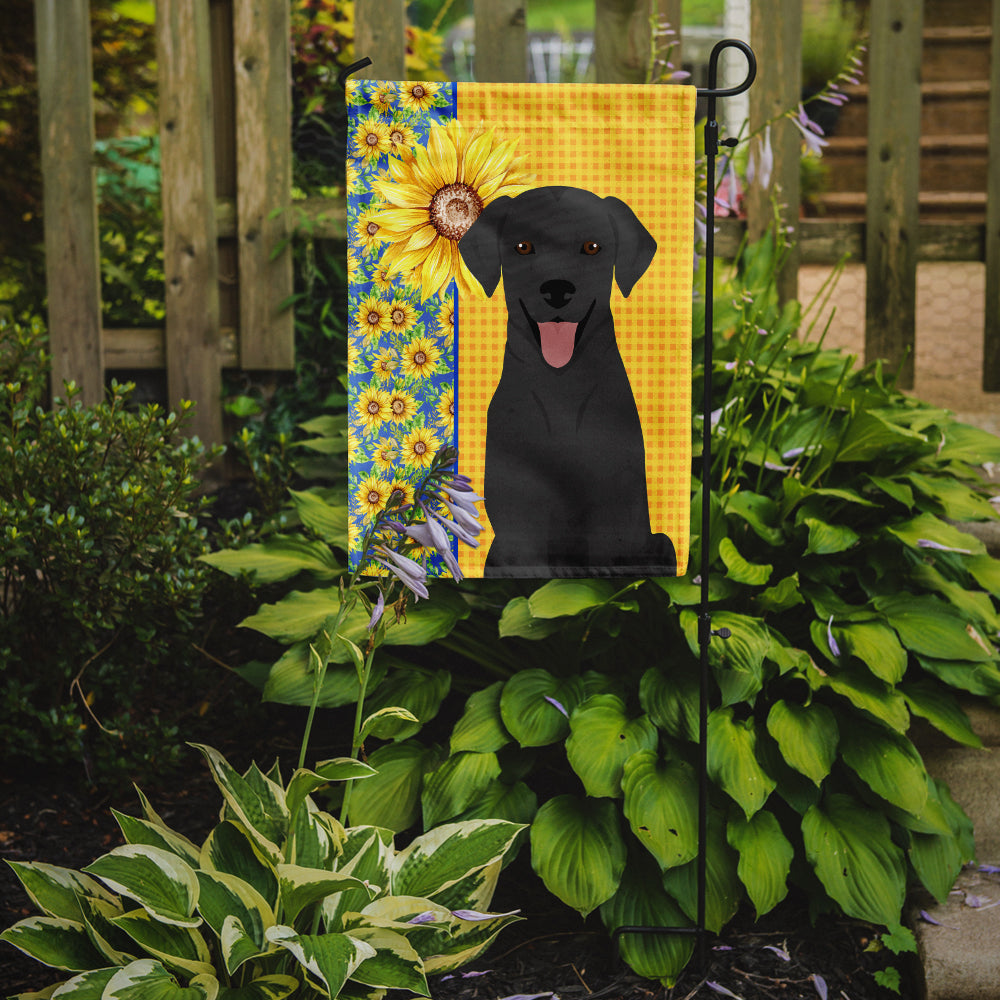 Summer Sunflowers Black Labrador Retriever Garden Flag Mailbox Decorative Yard Banner Outside Patio Artwork for Flower Beds, Garden Size, Multicolor