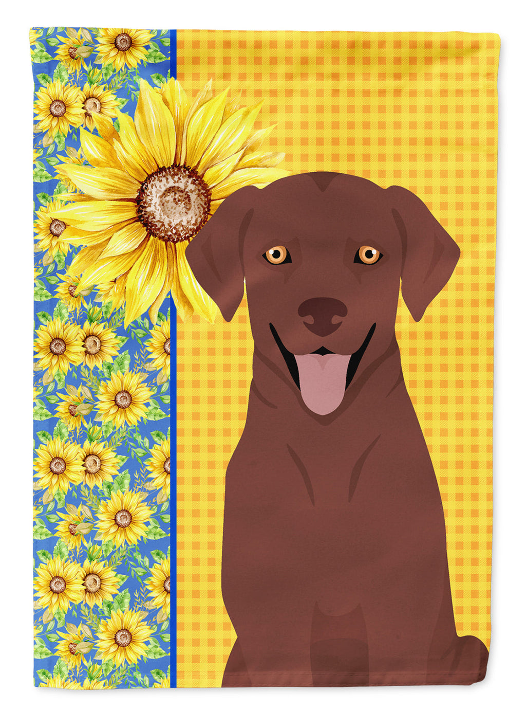 Summer Sunflowers Chocolate Labrador Retriever Garden Flag Mailbox Decorative Yard Banner Outside Patio Artwork for Flower Beds, Garden Size, Multicolor