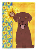 Summer Sunflowers Chocolate Labrador Retriever Garden Flag Mailbox Decorative Yard Banner Outside Patio Artwork for Flower Beds, Garden Size, Multicolor