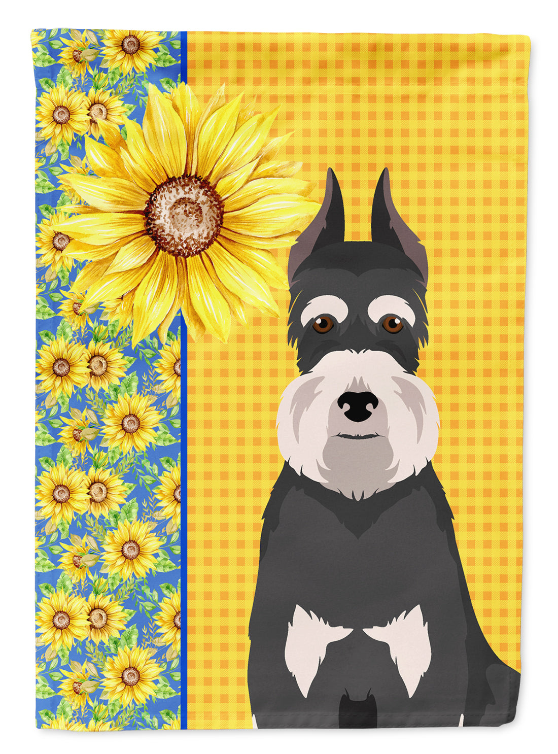 Summer Sunflowers Black and Silver Schnauzer Garden Flag Mailbox Decorative Yard Banner Outside Patio Artwork for Flower Beds, Garden Size, Multicolor