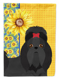 Summer Sunflowers Black Shih Tzu Garden Flag Mailbox Decorative Yard Banner Outside Patio Artwork for Flower Beds, Garden Size, Multicolor