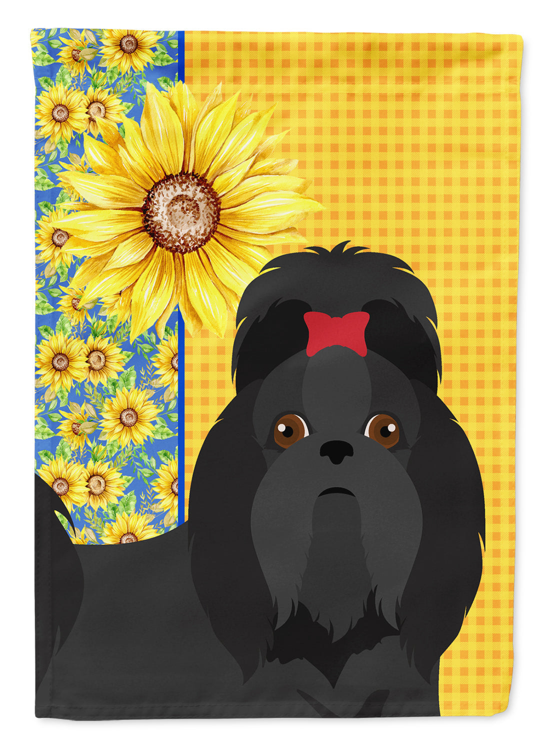 Summer Sunflowers Black Shih Tzu Garden Flag Mailbox Decorative Yard Banner Outside Patio Artwork for Flower Beds, Garden Size, Multicolor