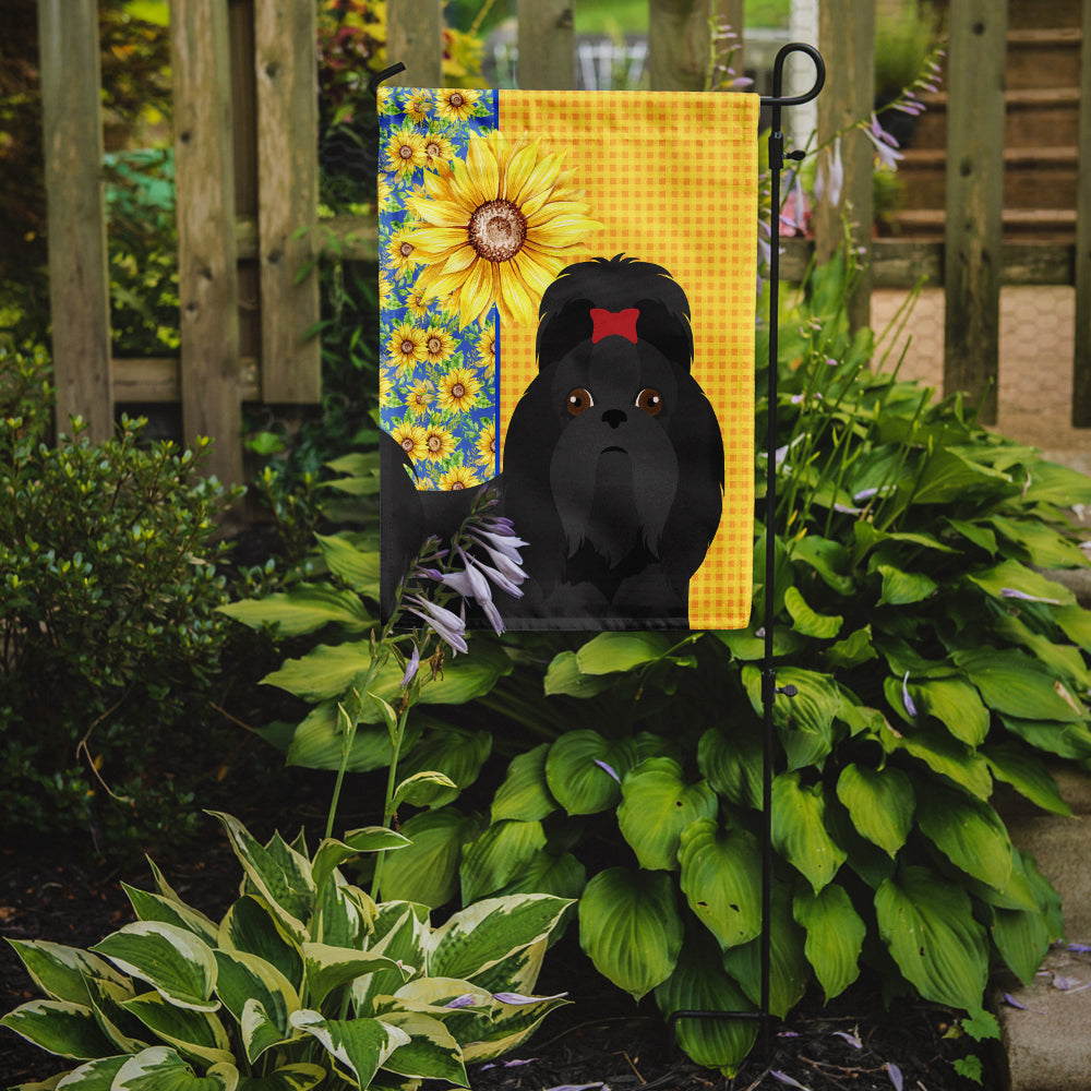 Summer Sunflowers Black Shih Tzu Garden Flag Mailbox Decorative Yard Banner Outside Patio Artwork for Flower Beds, Garden Size, Multicolor