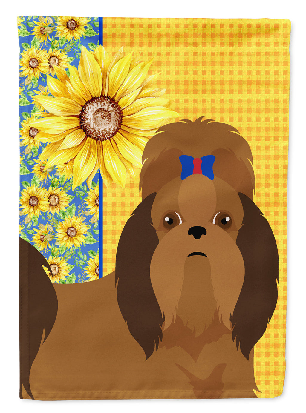 Summer Sunflowers Red Shih Tzu Garden Flag Mailbox Decorative Yard Banner Outside Patio Artwork for Flower Beds, Garden Size, Multicolor