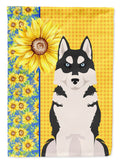 Summer Sunflowers Black Siberian Husky Garden Flag Mailbox Decorative Yard Banner Outside Patio Artwork for Flower Beds, Garden Size, Multicolor