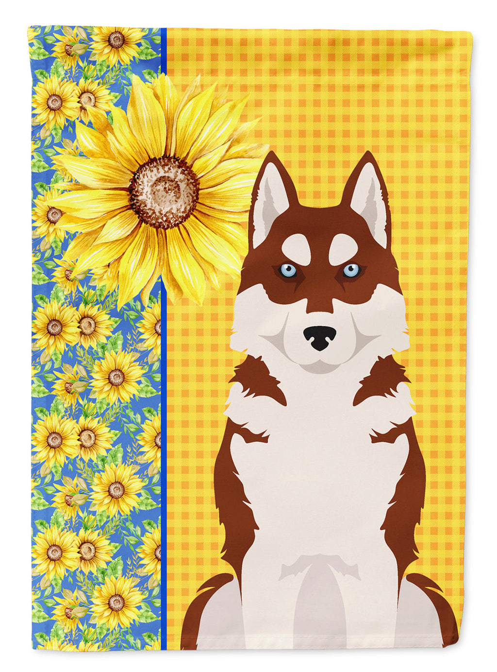 Summer Sunflowers Red Siberian Husky Garden Flag Mailbox Decorative Yard Banner Outside Patio Artwork for Flower Beds, Garden Size, Multicolor