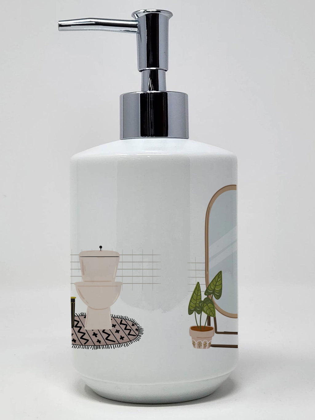 Fawn Boston Terrier Ceramic Soap Dispenser , Empty Refillable Hand Soap Pump Bottle for Bathroom Kitchen
