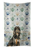 Black & Tan Afghan Hound Coastal Sea Glass Kitchen Towel Velour Plush Front and Cotton Loop Back Machine Washable