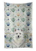 American Eskimo Coastal Sea Glass Kitchen Towel Velour Plush Front and Cotton Loop Back Machine Washable