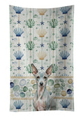 American Hairless Terrier Coastal Sea Glass Kitchen Towel Velour Plush Front and Cotton Loop Back Machine Washable