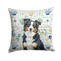 Black Tri American Shepherd Coastal Sea Glass Decorative Throw Pillow 14x14 Indoor Outdoor Accent Cushion, Fabric Cover with Insert for Sofa, Bed, Porch & Living Room