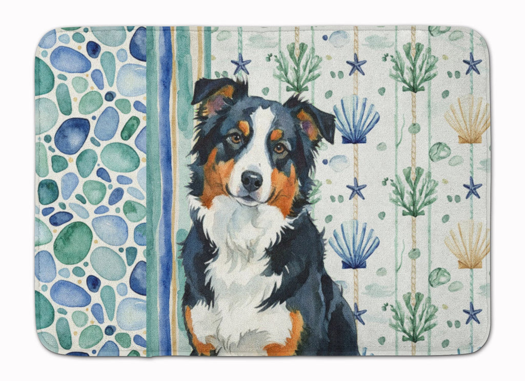 Black Tri American Shepherd Coastal Sea Glass Memory Foam Kitchen Mat Machine Washable Anti-Fatigue Cushion Comfort Bath or Kitchen Rug
