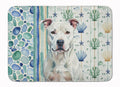 White American Staffordshire Terrier Coastal Sea Glass Memory Foam Kitchen Mat Machine Washable Anti-Fatigue Cushion Comfort Bath or Kitchen Rug