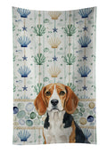 Beagle Coastal Sea Glass Kitchen Towel Velour Plush Front and Cotton Loop Back Machine Washable