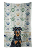 Beauceron Coastal Sea Glass Kitchen Towel Velour Plush Front and Cotton Loop Back Machine Washable