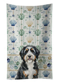 Berndoodle Coastal Sea Glass Kitchen Towel Velour Plush Front and Cotton Loop Back Machine Washable