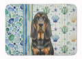 Black and Tan Bloodhound Coastal Sea Glass Memory Foam Kitchen Mat Machine Washable Anti-Fatigue Cushion Comfort Bath or Kitchen Rug