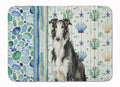 Black and White Borzoi Coastal Sea Glass Memory Foam Kitchen Mat Machine Washable Anti-Fatigue Cushion Comfort Bath or Kitchen Rug