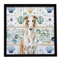 Borzoi Coastal Sea Glass Framed Metal Print Bathroom, Kitchen, Office, Home Decor Wall Art Ready to Hang, Square, 8X8